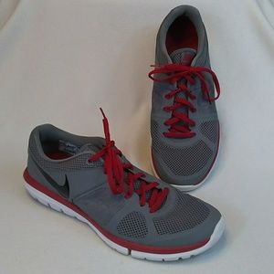 Nike Flex 2014 Gray Red Athletic Running Shoes